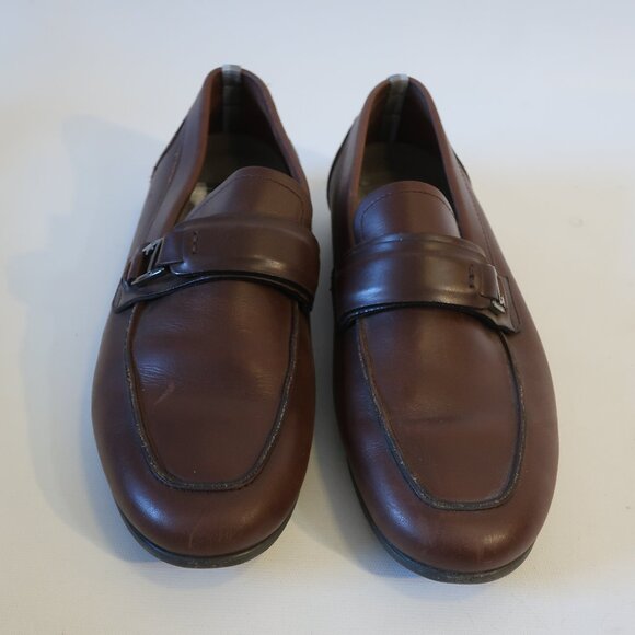 Mens Salvatore Ferragamo Brown Leather Flats Loafers Shoes 8.5 EE/EEE main image 16